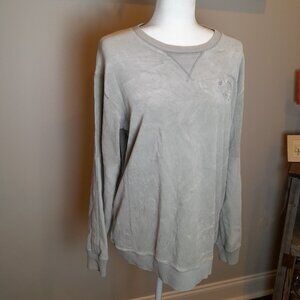 PINK Victoria’s Secret Pale Green Crushed Velvet Crew Pull Over
